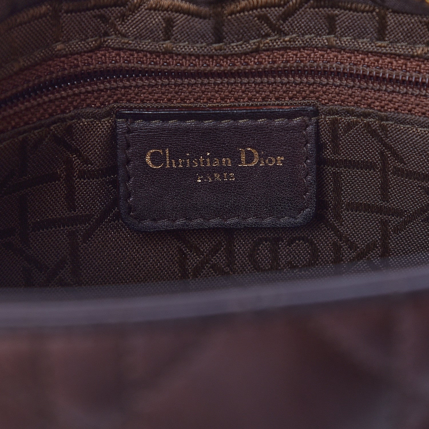 Christian Dior Lambskin Cannage Medium Lady Dior Dark Brown 6 of 14