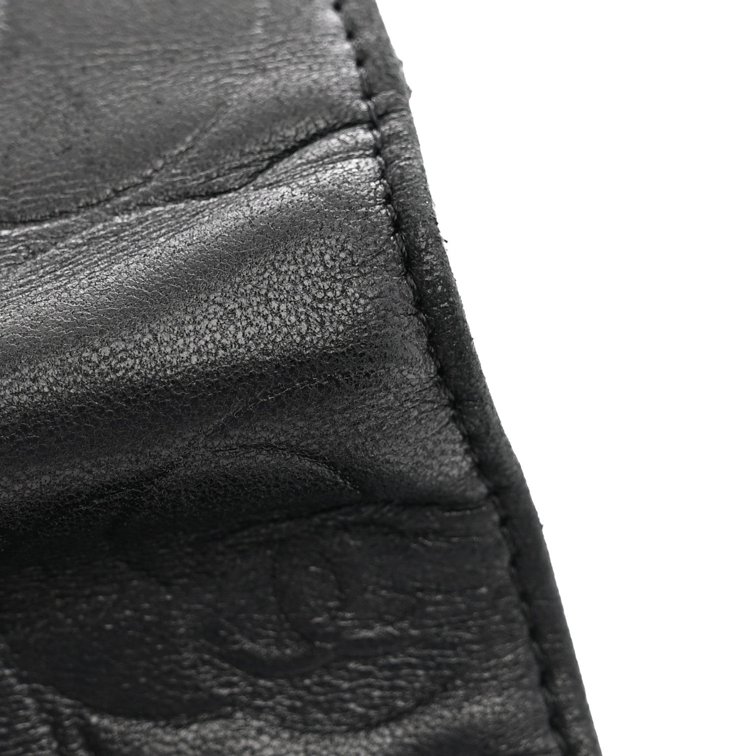 Chanel Lambskin Camellia Embossed Yen Wallet Black 8 of 8