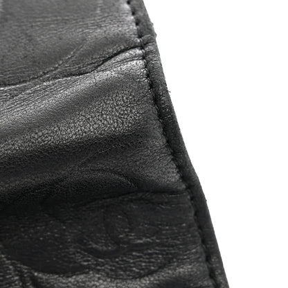 Chanel Lambskin Camellia Embossed Yen Wallet Black 8 of 8
