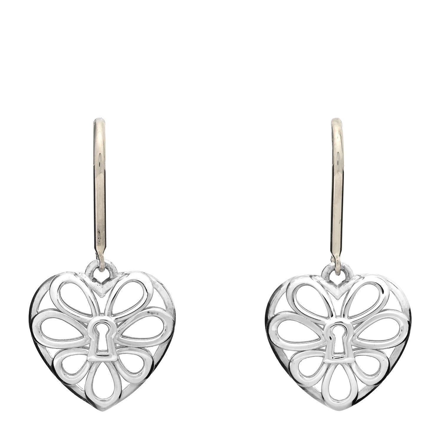Tiffany Sterling Silver Enchant Heart Drop Earrings 1 of 4