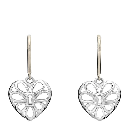 Tiffany Sterling Silver Enchant Heart Drop Earrings 1 of 4