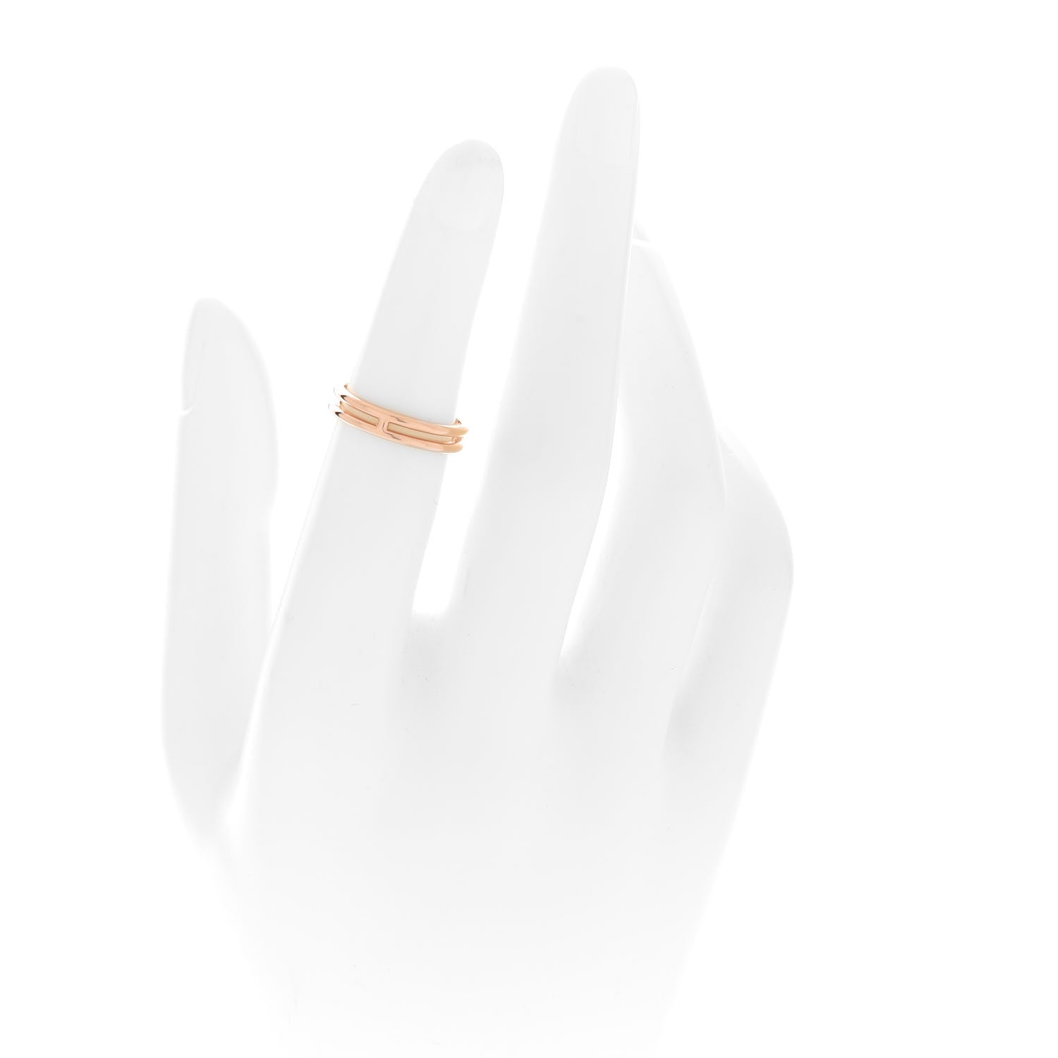 Hermes 18K Rose Gold Ariane Wedding Band Ring 49 4.75 2 of 5