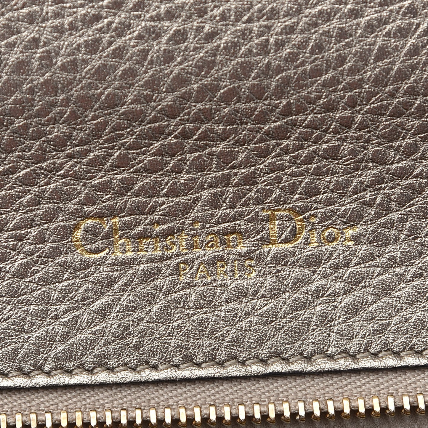 Metallic Grained Calfskin Medium Diorama Flap Bag Pale Gold