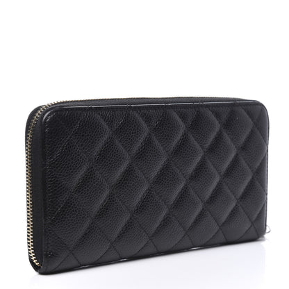 Chanel Caviar Quilted Large Gusset Zip Around Wallet Black 2 of 8