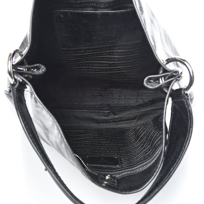 Prada Vitello Shine Hobo Black 4 of 12