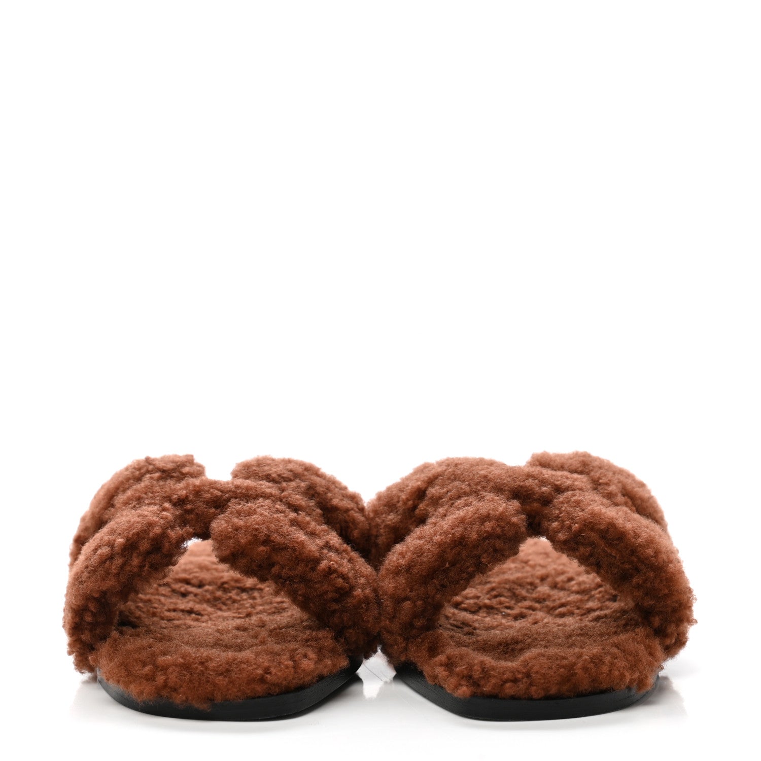 Hermes Woolskin Oran Sandals 36 Cognac 2 of 8