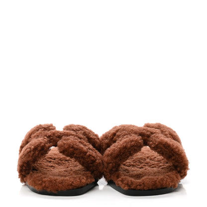 Hermes Woolskin Oran Sandals 36 Cognac 2 of 8