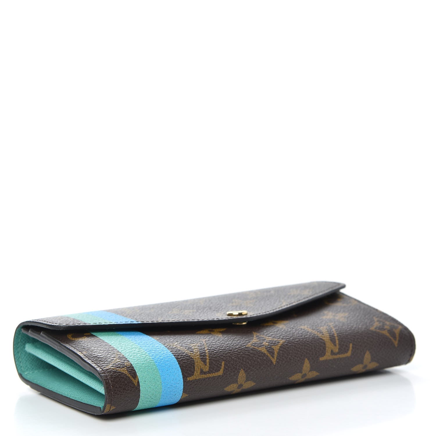 Louis Vuitton Monogram My LV Heritage Sarah Wallet NM Bleu Clair Vert Clair 4 of 6