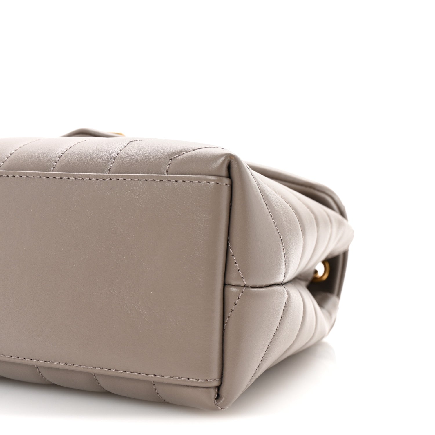 Saint Laurent Calfskin Y Quilted Monogram Small Loulou Chain Satchel Taupe 9 of 9