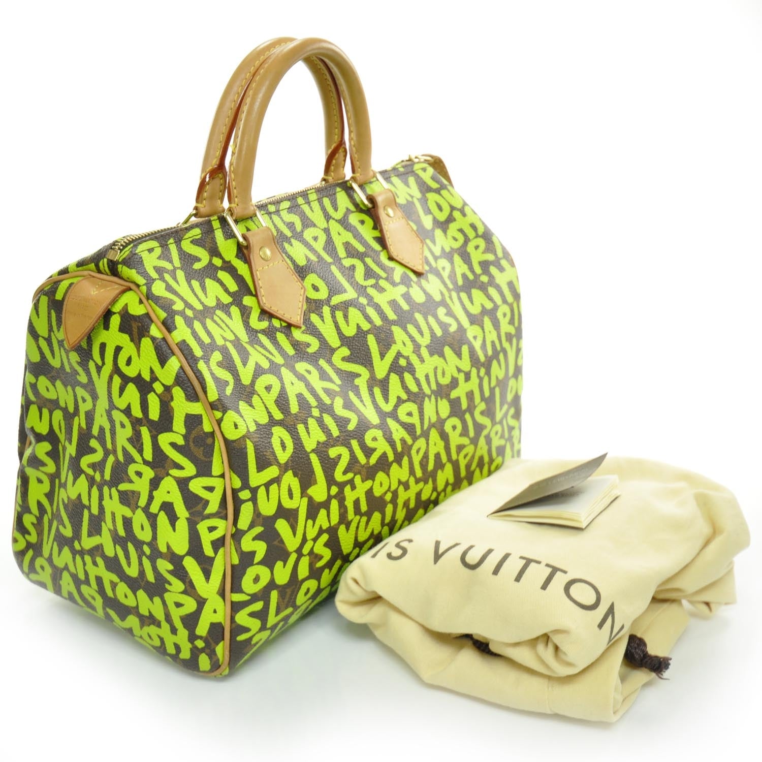 Louis Vuitton Monogram Graffiti Speedy 30 Green 3 of 9