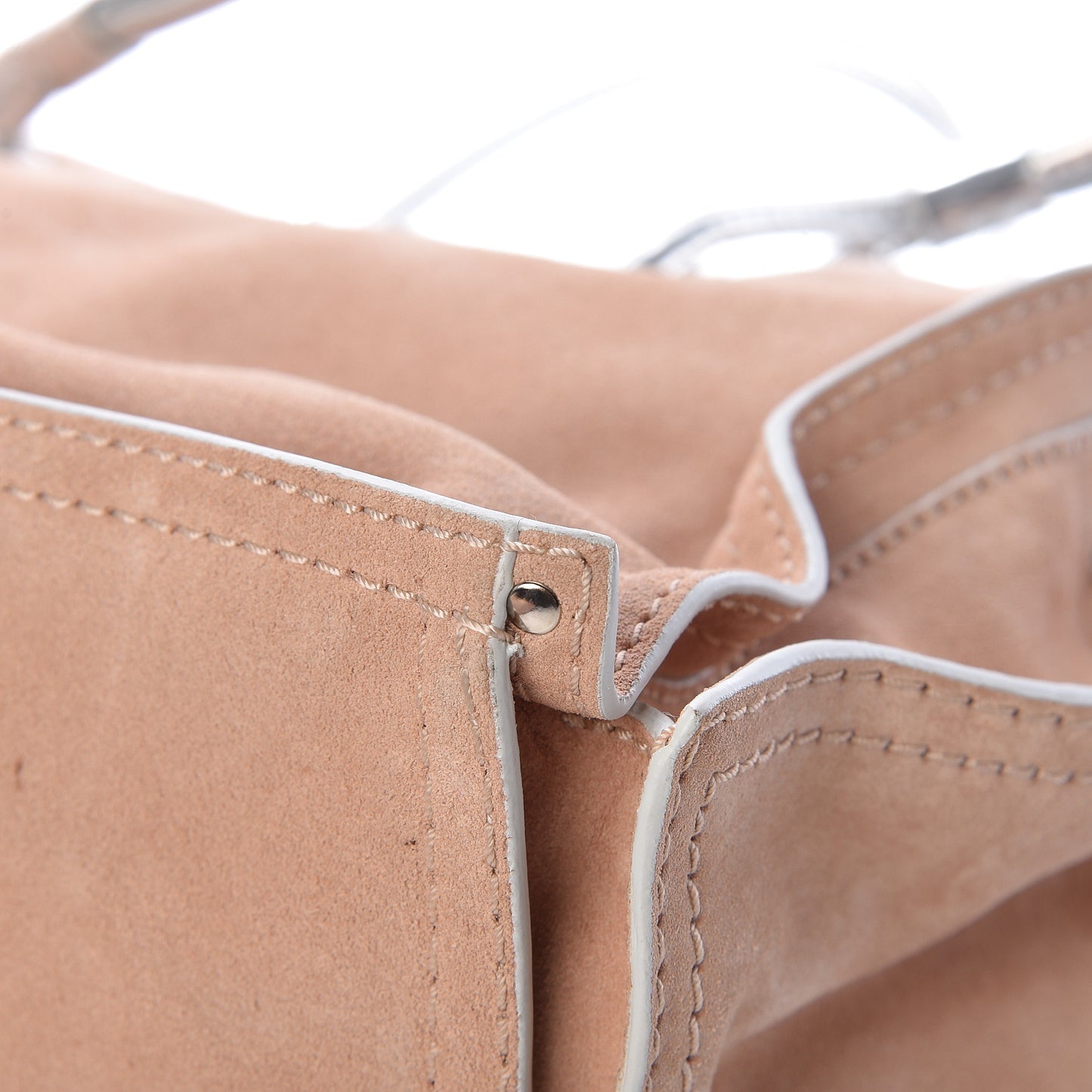Suede Medium Shopping Tote Beige
