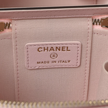 Chanel Lambskin Quilted Mini Vanity Case With Pearl Chain Light Pink 6 of 11