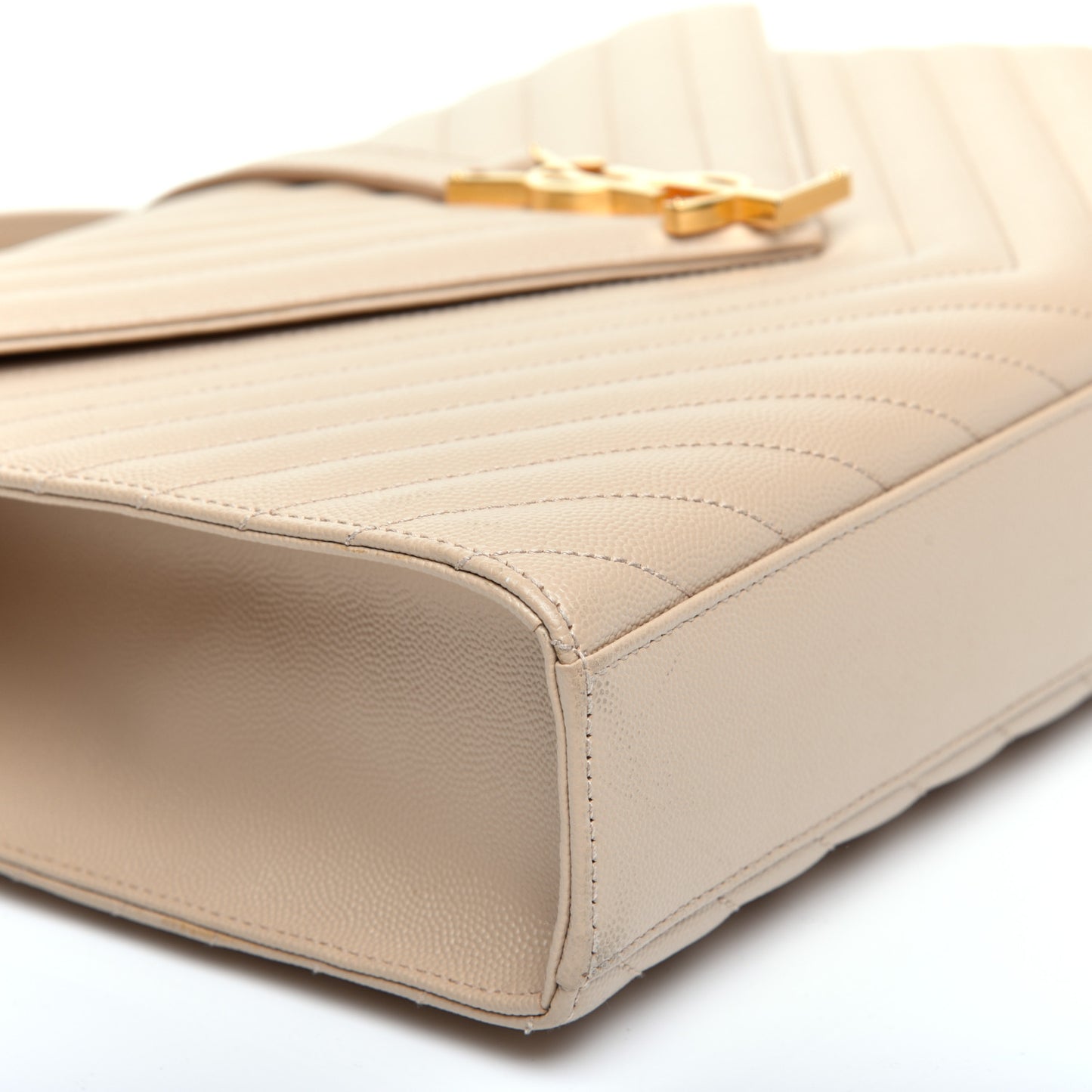 Grain De Poudre Matelasse Chevron Large Monogram Satchel Nude Powder