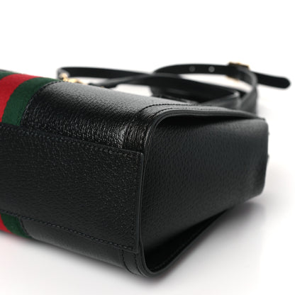 Gucci Textured Calfskin Web Small Ophidia Tote Bag Black 9 of 9