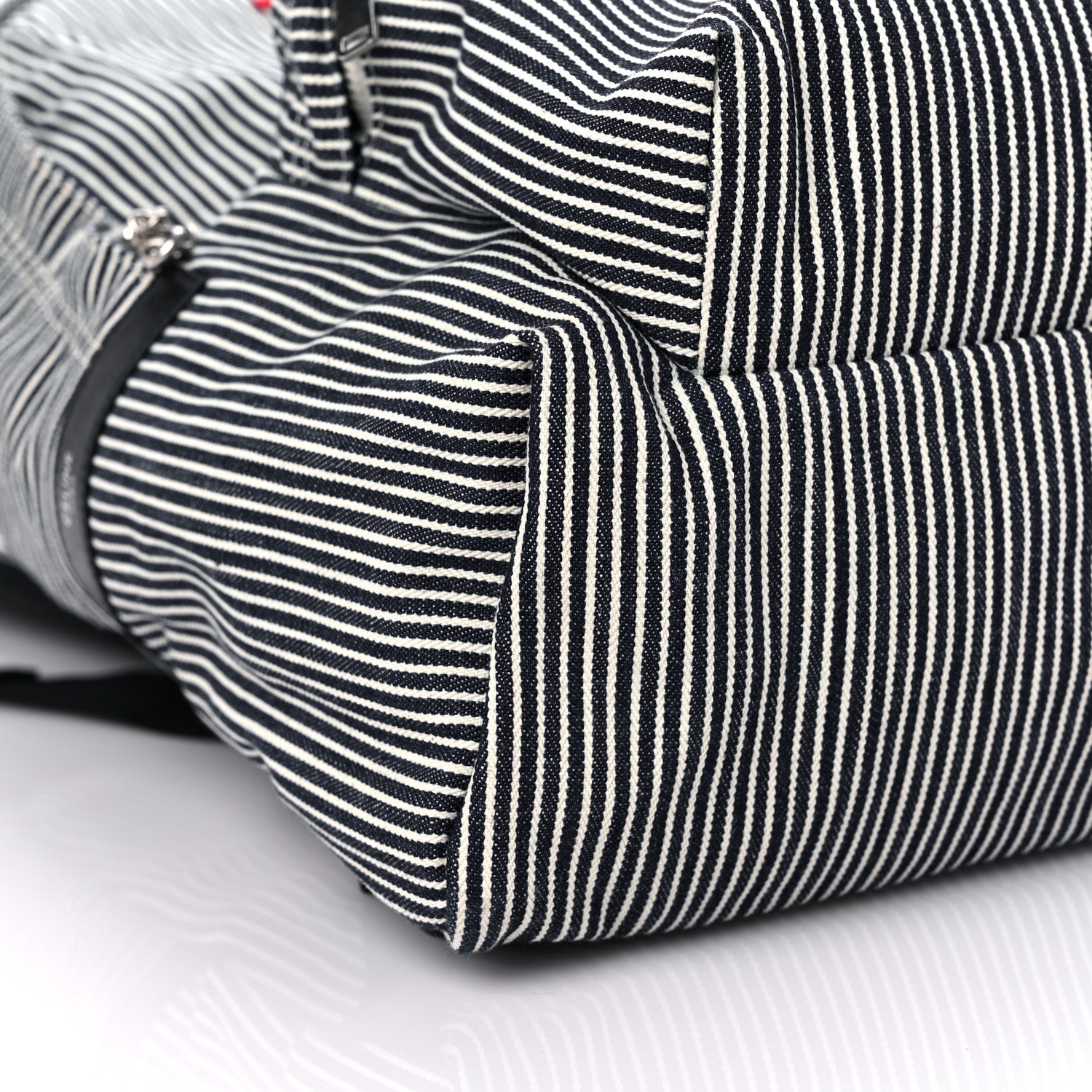 Celine Canvas Striped Medium Backpack Black White 7 of 9