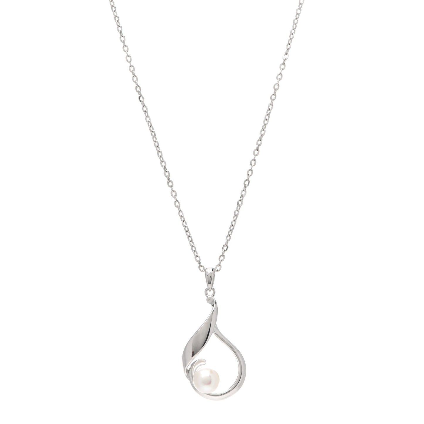 Sterling Silver Akoya Pearl 6mm Pendant Necklace