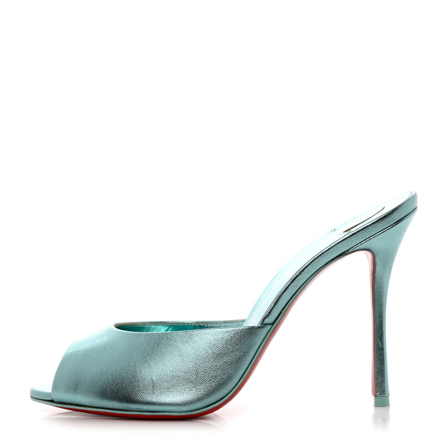 Christian Louboutin Metallic Me Dolly 100 Sandals 38.5 Bermuda 1 of 10