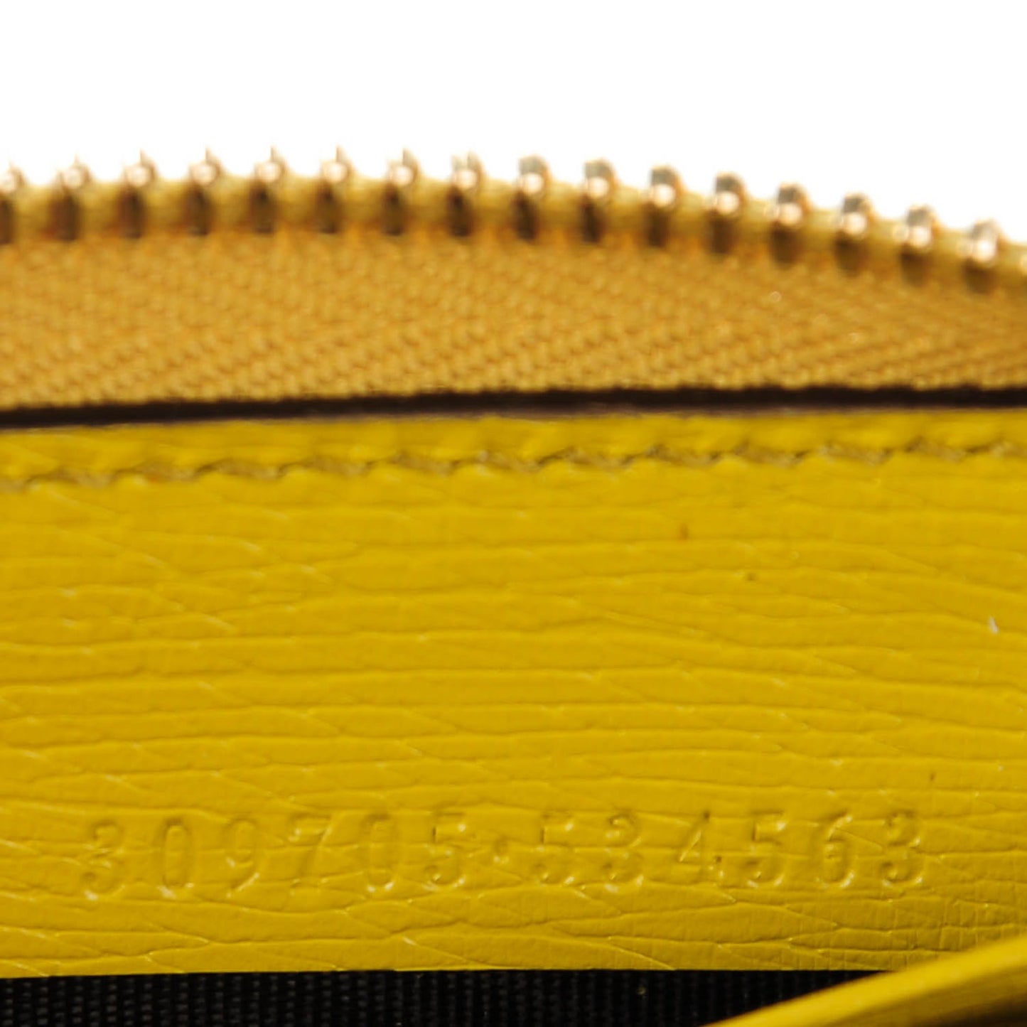 Calfskin Heartbeat Print Zip Around Wallet Yellow