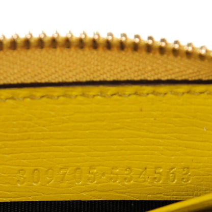 Gucci Calfskin Heartbeat Print Zip Around Wallet Yellow 6 of 6