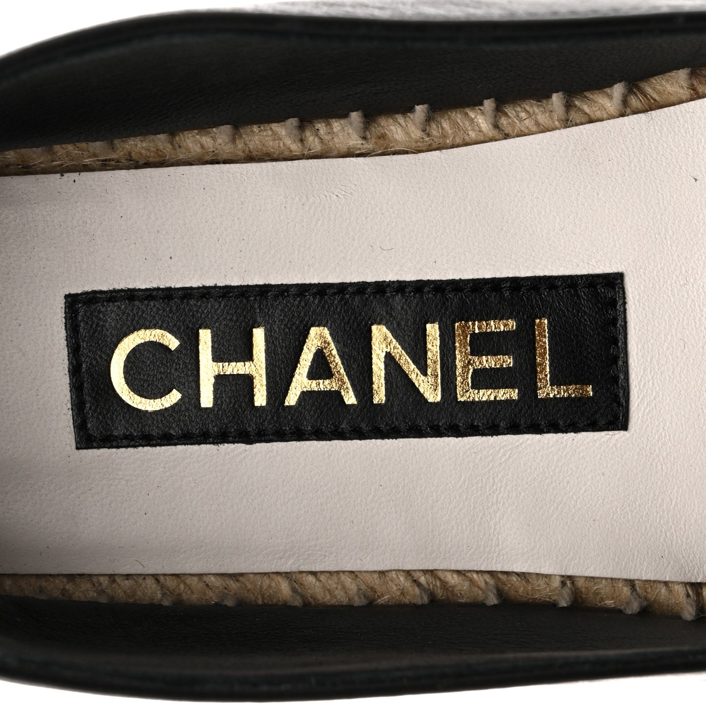 Lambskin Quilted CC Espadrilles 38 Black