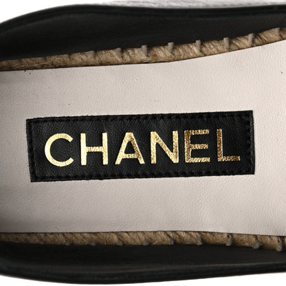 Chanel Lambskin Quilted CC Espadrilles 38 Black 7 of 10