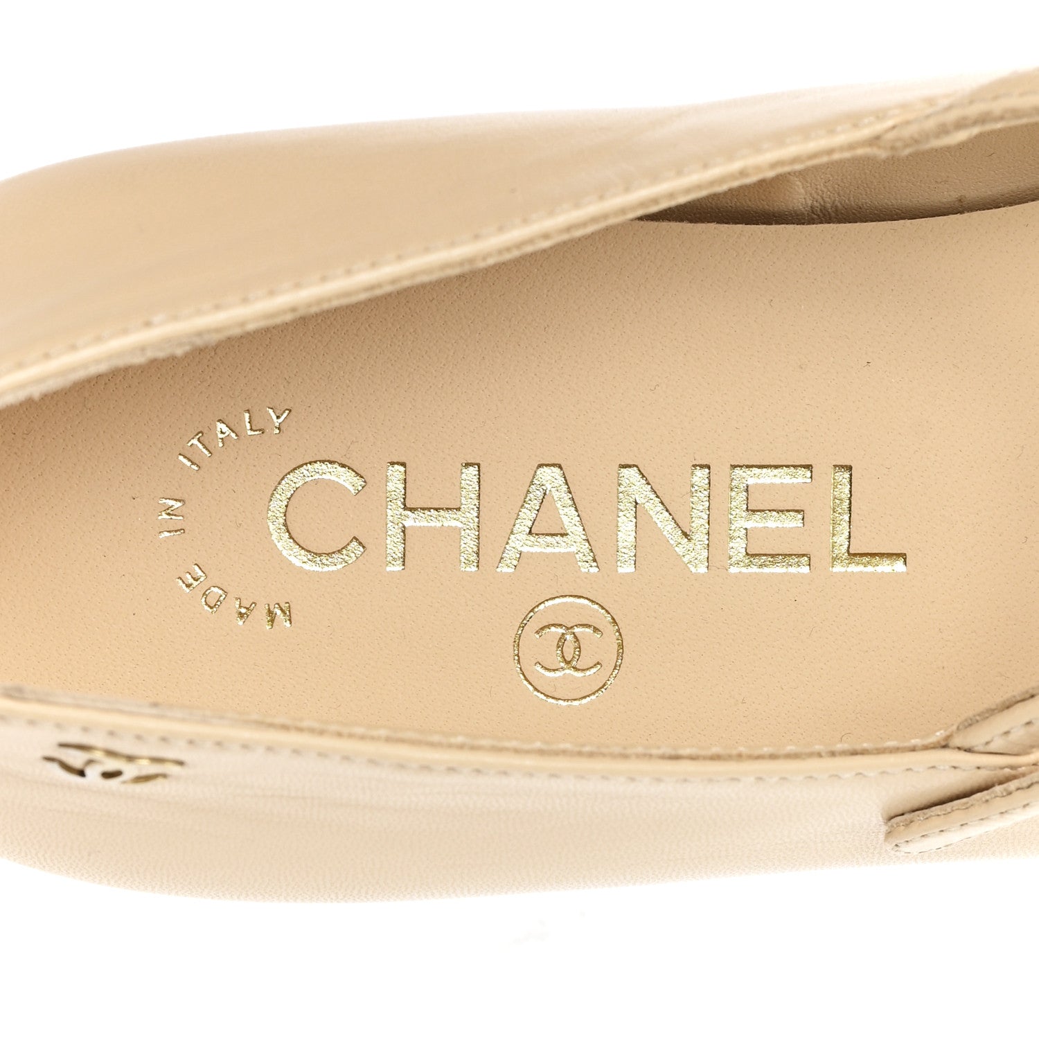 Chanel Goatskin Grosgain Cap Toe Pearl Mary Jane Flats 36.5 Beige Black 8 of 9