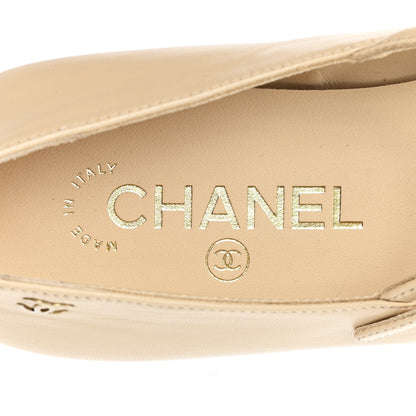 Chanel Goatskin Grosgain Cap Toe Pearl Mary Jane Flats 36.5 Beige Black 8 of 9