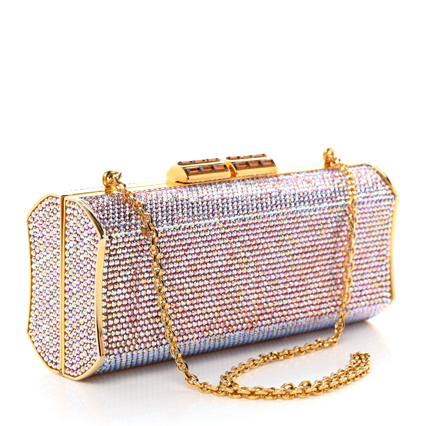 Swarovski Crystal Minaudiere Clutch Gold