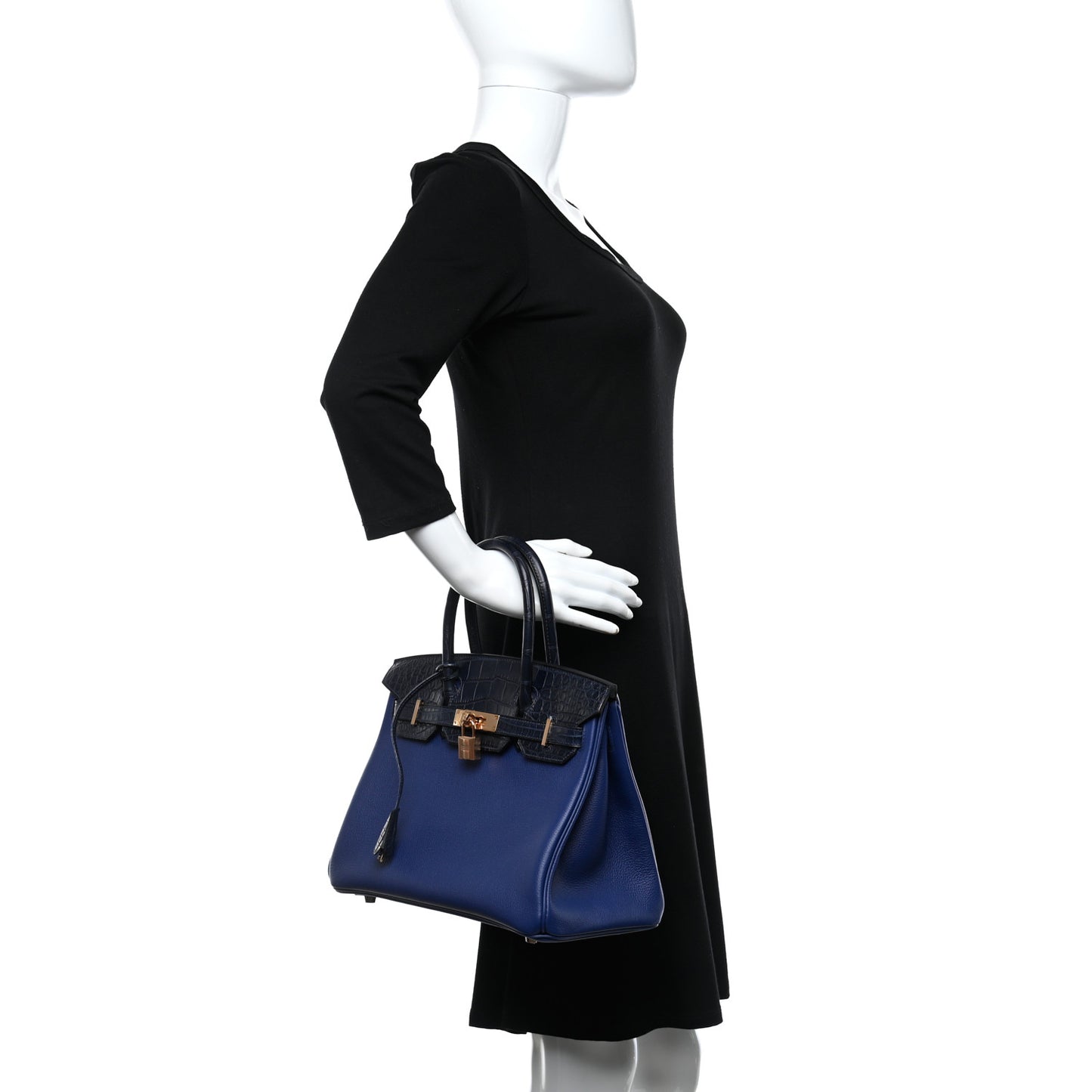 Togo Matte Alligator Birkin Touch 30 Bleu Saphir Bleu Marine