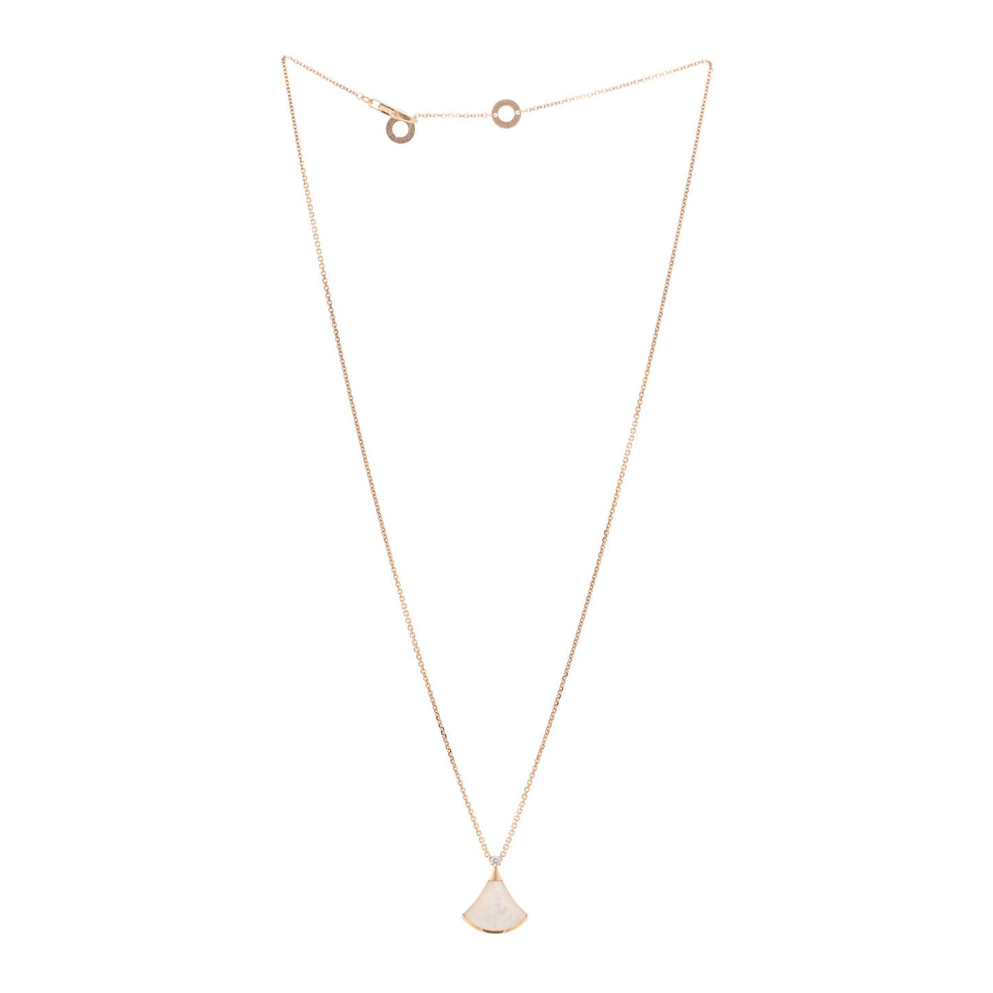 18K Rose Gold Diamond Mother of Pearl Small Divas' Dream Pendant Necklace