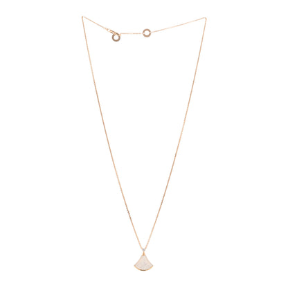 Bulgari 18K Rose Gold Diamond Mother of Pearl Small Divas' Dream Pendant Necklace 3 of 5
