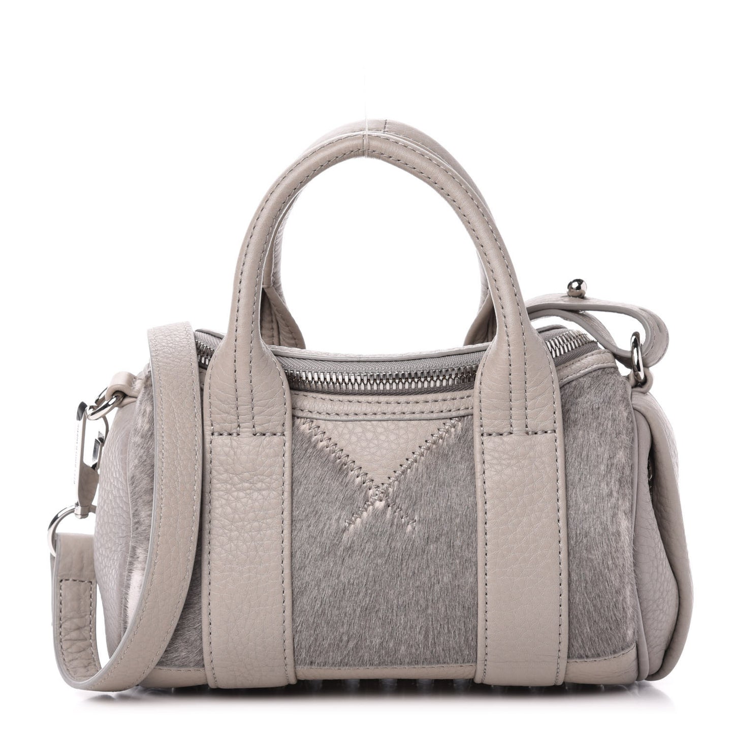 Calf Hair Mini Rockie Pewter Rhodium Hardware