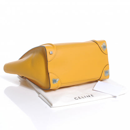 Celine Drummed Calfskin Mini Luggage Saffron 4 of 8