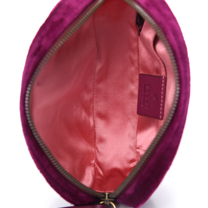 Gucci Velvet Matelasse GG Marmont Belt Bag 85 34 Fuchsia Violet Cyclamen 5 of 12