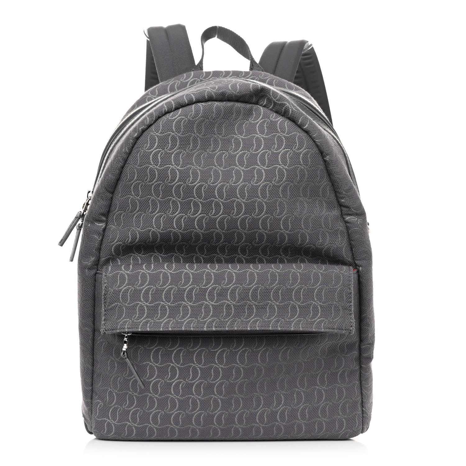 Christian Louboutin Logo Jacquard Zip N Flap Backpack Grey 1 of 10