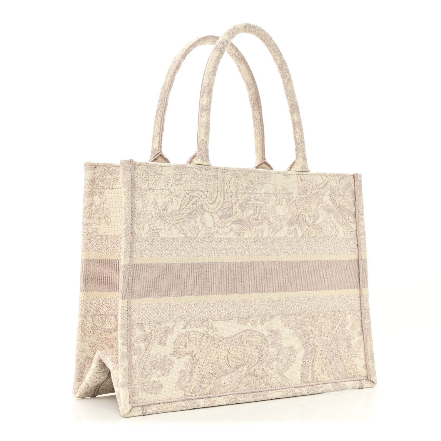 Christian Dior Canvas Toile De Jouy Embroidered Medium Book Tote Pink 3 of 10