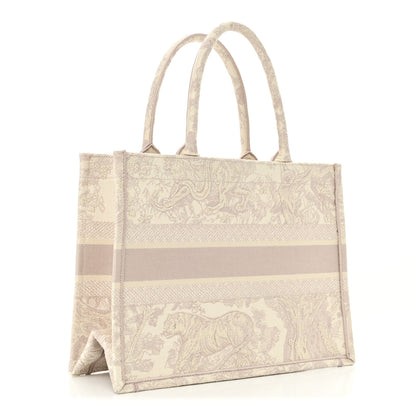 Christian Dior Canvas Toile De Jouy Embroidered Medium Book Tote Pink 3 of 10