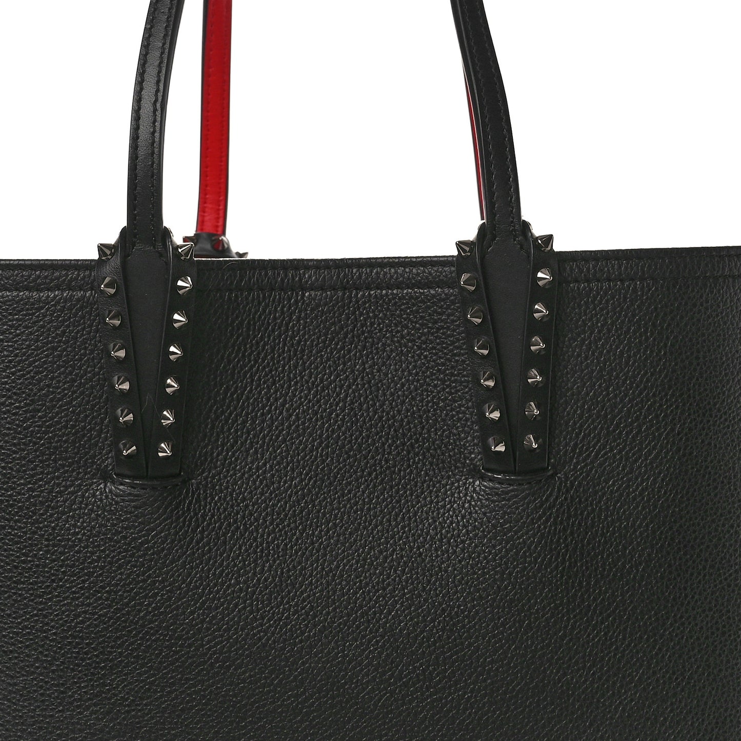 Calfskin Empire Spikes Small East West Cabata Tote Black