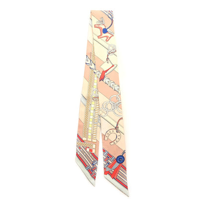 Hermes Silk Brides et Gris Twilly Rose Poudre Bleu Gris 2 of 4