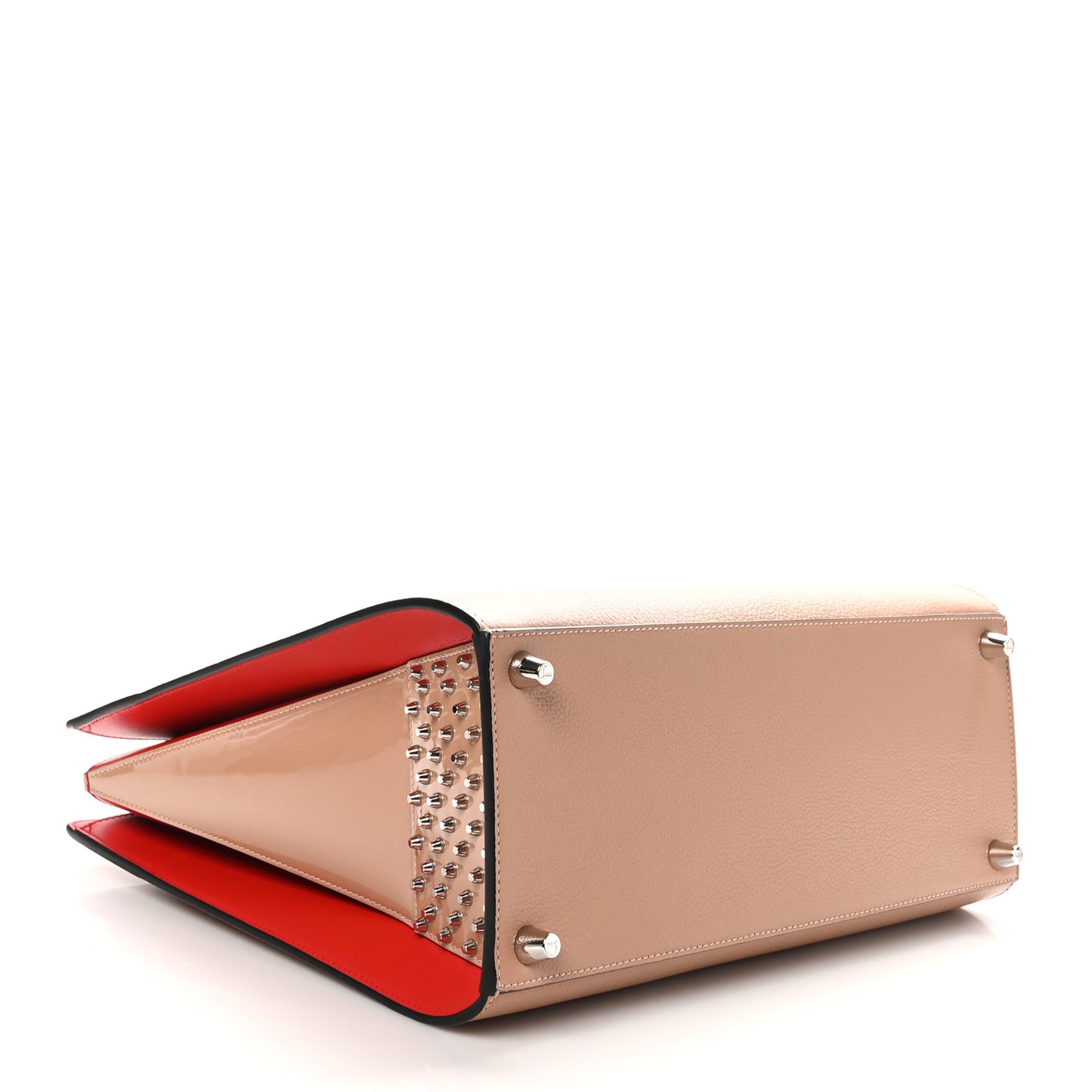 Calfskin Patent Studded Large Paloma Cognac