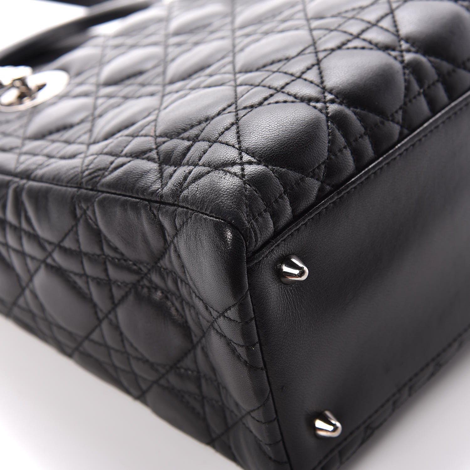 Christian Dior Lambskin Cannage Medium Lady Dior Black 11 of 13