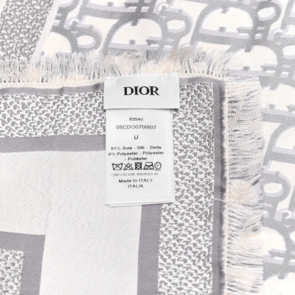 Christian Dior Silk Oblique Scarf Grey 10 of 10