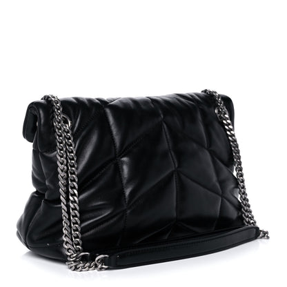 Saint Laurent Lambskin Quilted Small Loulou Puffer Monogram Chain Satchel Black 3 of 13