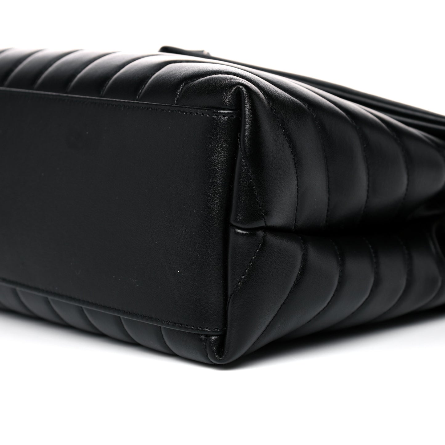 Calfskin Y Quilted Monogram Medium Loulou Chain Satchel Black