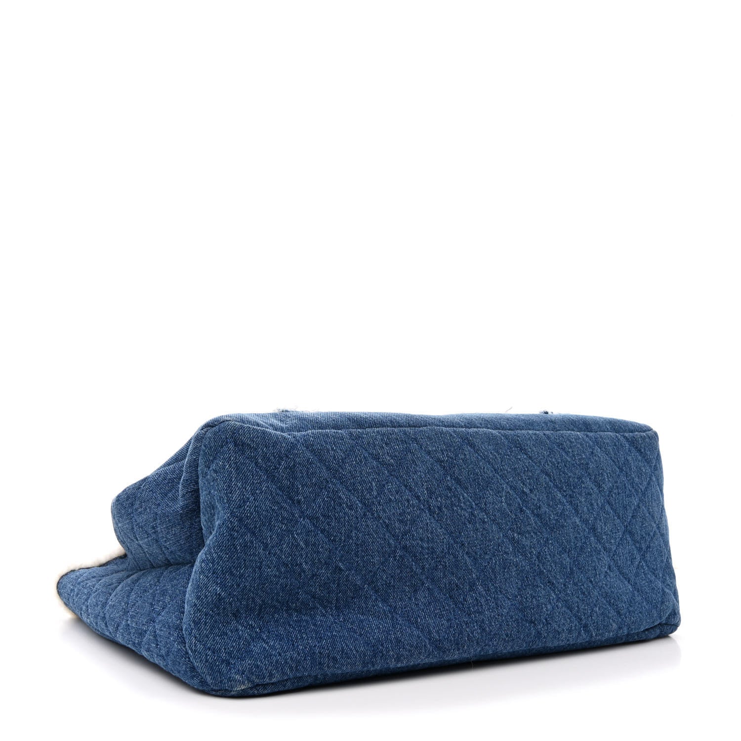 Chanel Denim Shearling Hieroglyph Coco Tote Blue 4 of 12