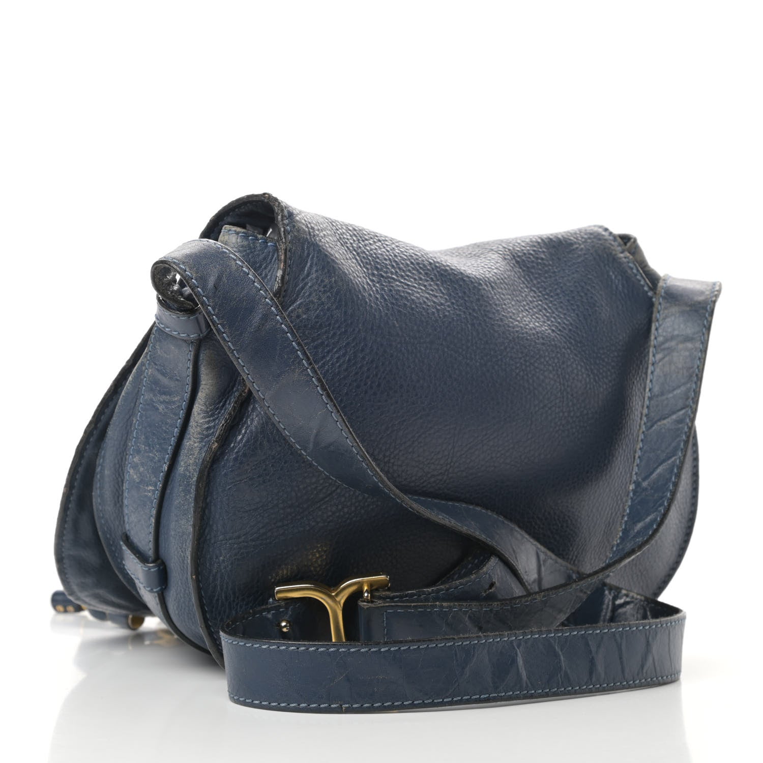 Chloe Calfskin Medium Marcie Round Crossbody Bag Navy 3 of 21