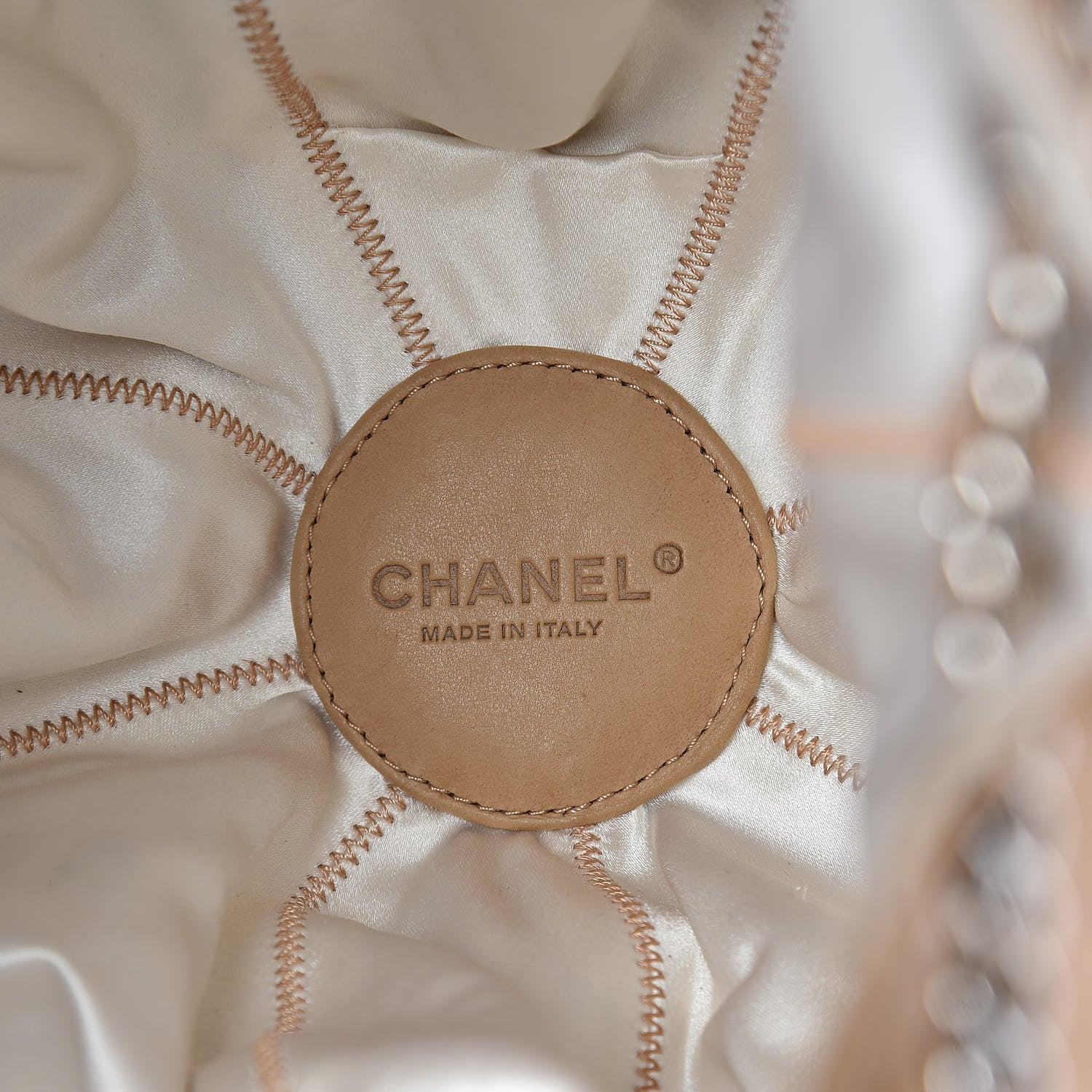 Chanel Lambskin Satin Reversible Sac Cordon Beige 6 of 8