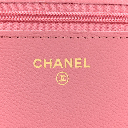 Chanel Caviar Quilted Wallet On Chain WOC Dark Pink 7 of 16
