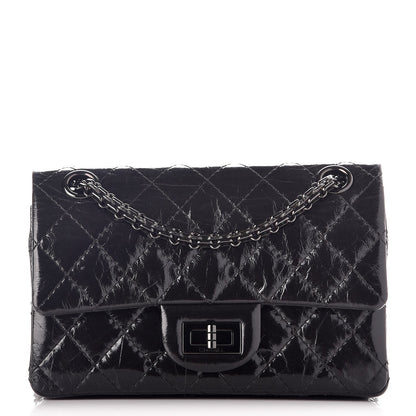 Chanel Shiny Aged Calfskin Quilted 2.55 Reissue 224 Flap So Black 1 of 9