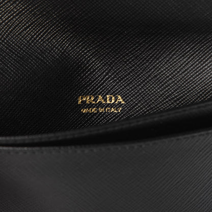 Prada Saffiano Metal Bar Flap Wallet Black 6 of 10